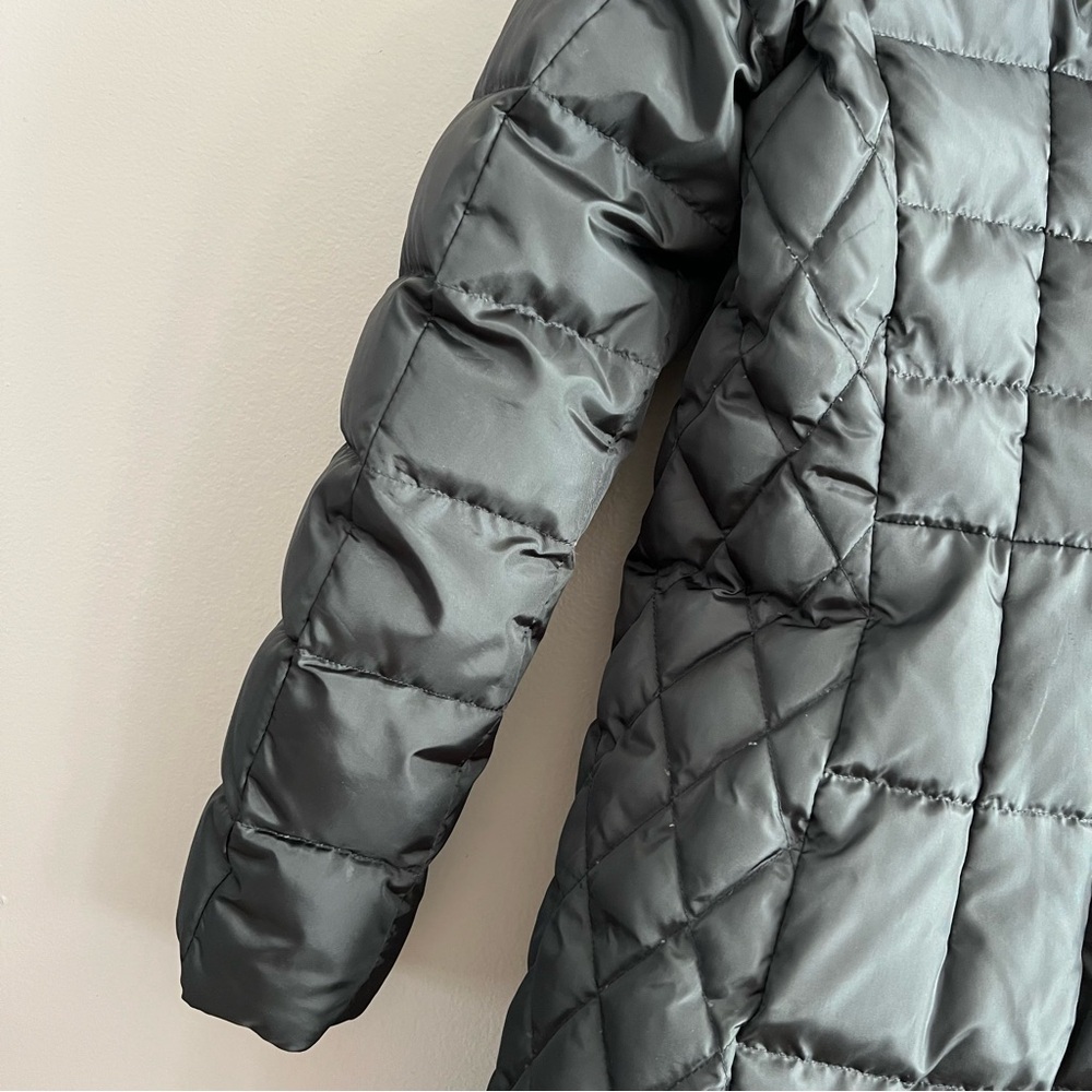 Michael Kors Women’s Puffer Quilted Coat Down Jacket Hooded Gold Zip Black Sz M - Picture 15 of 16